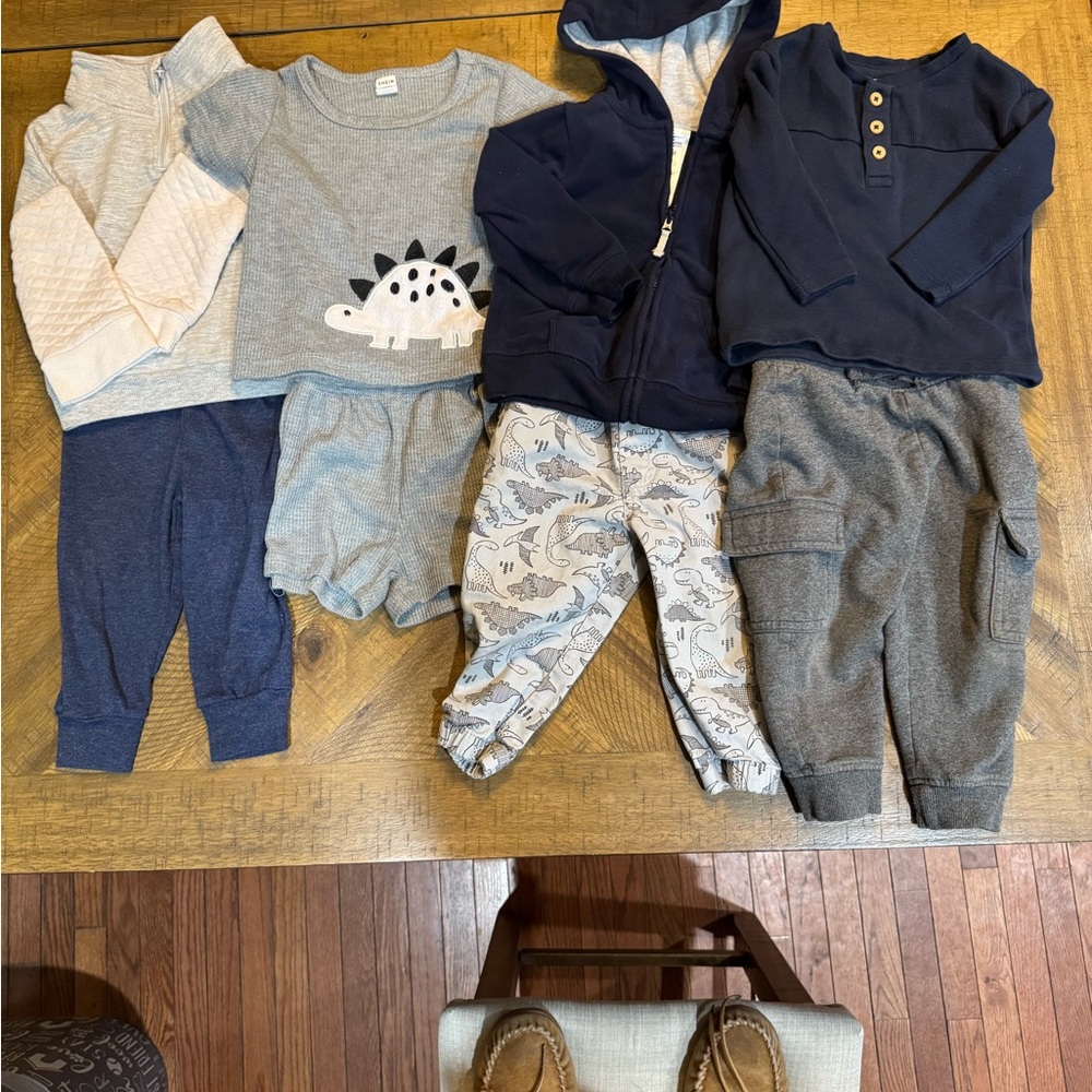 Navy and Gray Baby Outfit Bundle 12-18mnths